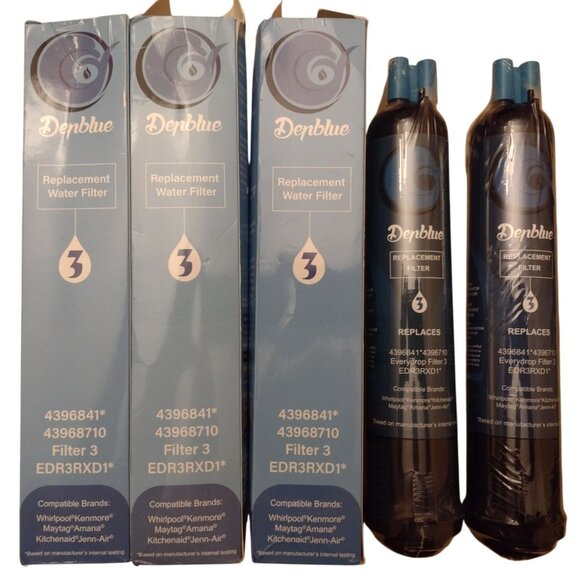 5-Pack Water Filters for Whirlpool Filter 3 EDR3RXD1 by Denblue - Picture 1 of 6